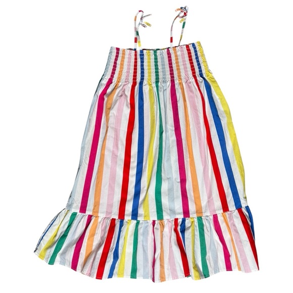 H&M Smocked Multicolor Striped Kids Cotton Dress Size 7 - Picture 2 of 9